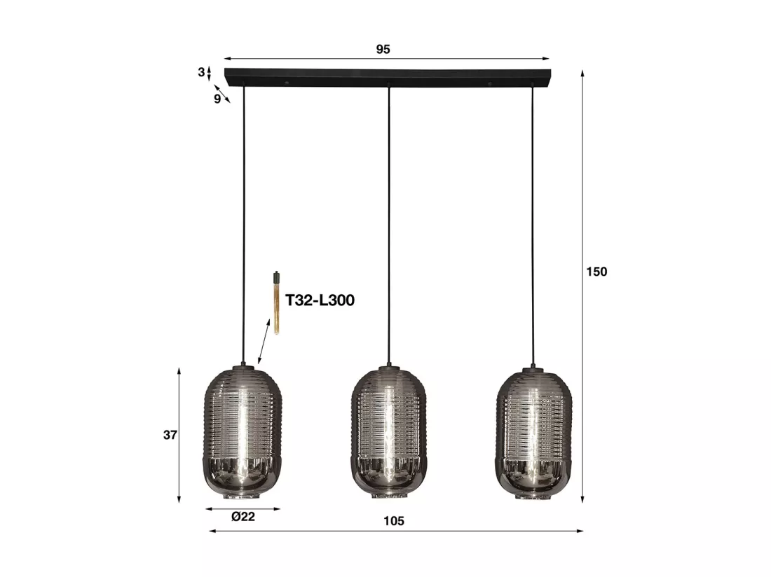 Lampe - Noir Verre - BRAGA