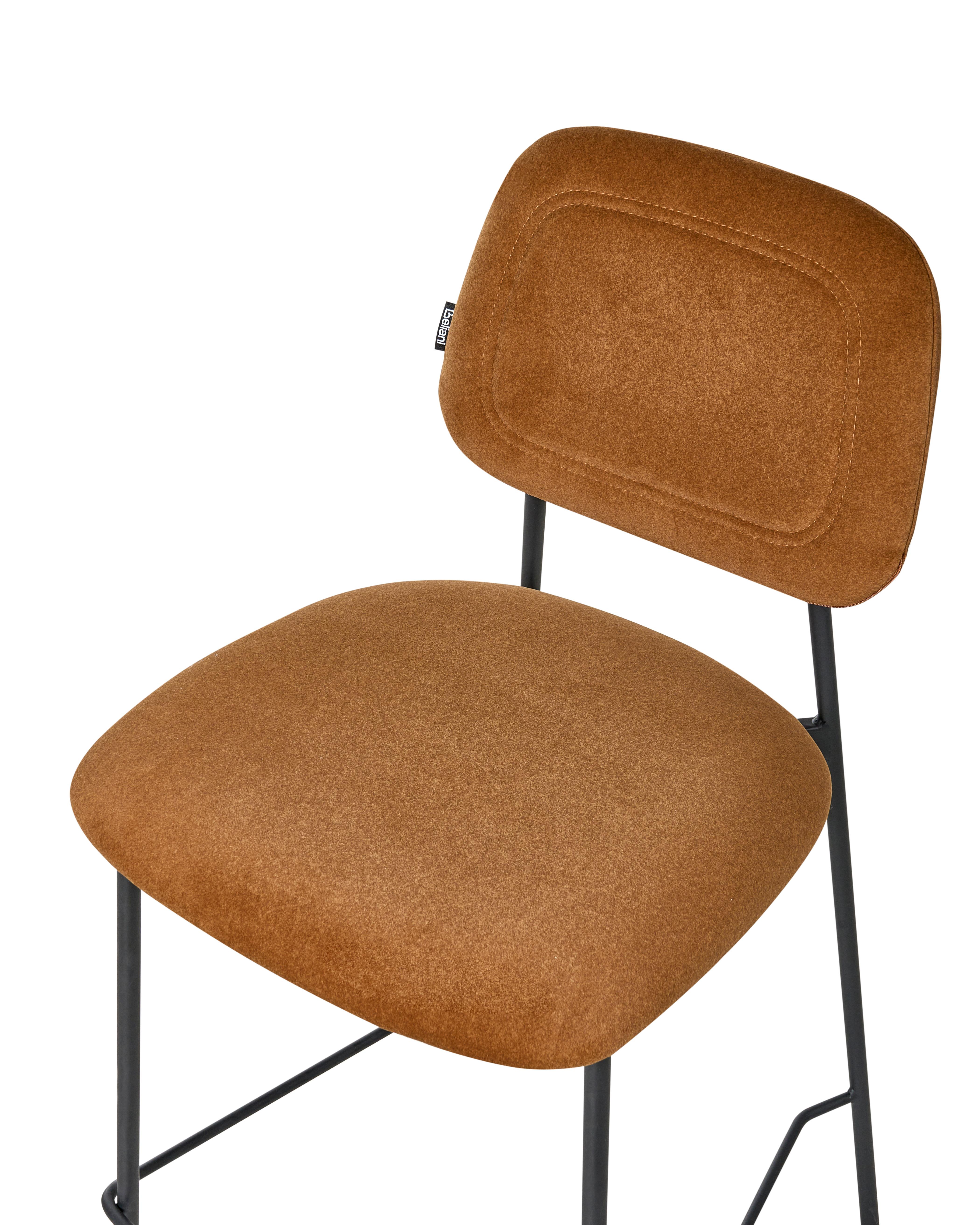 Set van 2 barstoelen DUETTE Fluweel Goudbruin