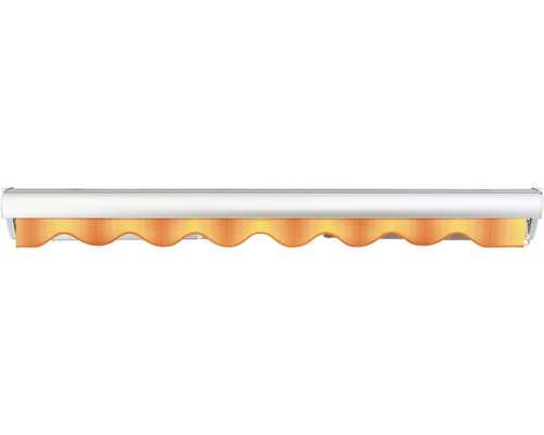 SOLUNA Semi-Cassettezonnescherm Classic 2,5x1,5 Stoffen design 320180 Frame E6EV1 Zilver geanodiseerd Aandrijving rechts incl. motor, wandschakelaar