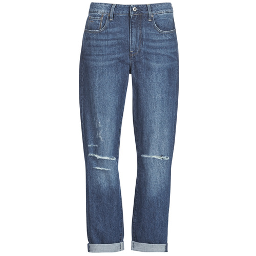 G-Star Raw - 3302 SADDLE MID BOYFRIEND - Bleu Medium Aged Ripped