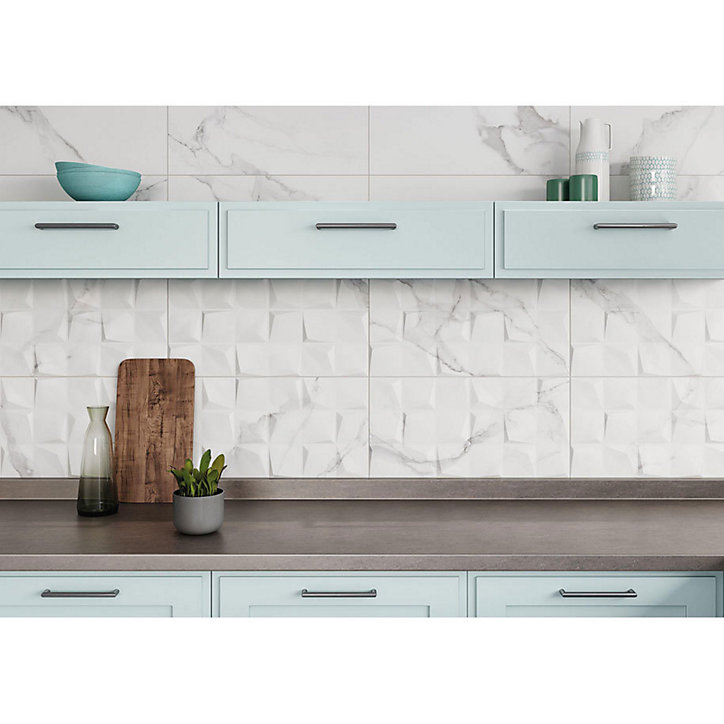 Mosaïque marbre blanc 30 x 60 cm Pune
