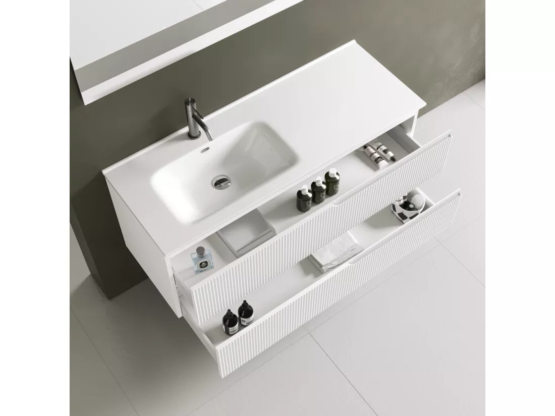 Ensemble salle de bain SX vasque 4 pièces VENERE blanc mat
