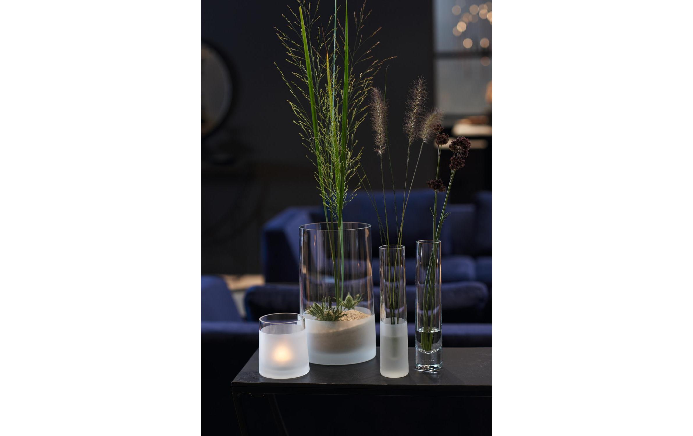 Vase Novara 26 cm 2 Stück, TransparentVase aus Glas, Transparent/Weiss