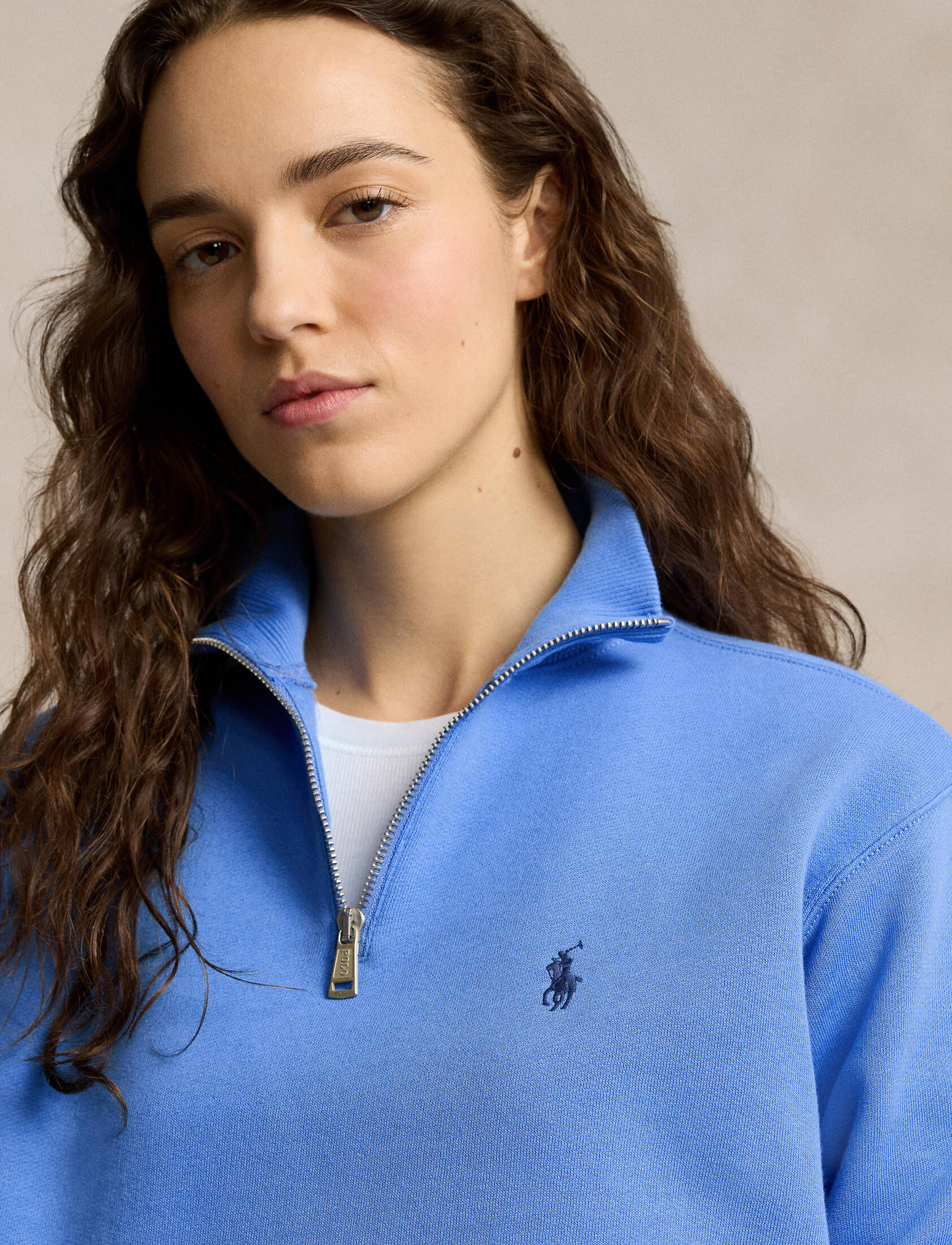 Polo Ralph Lauren| Damen Sweatshirt mit Troyerkragen Relaxed Fit