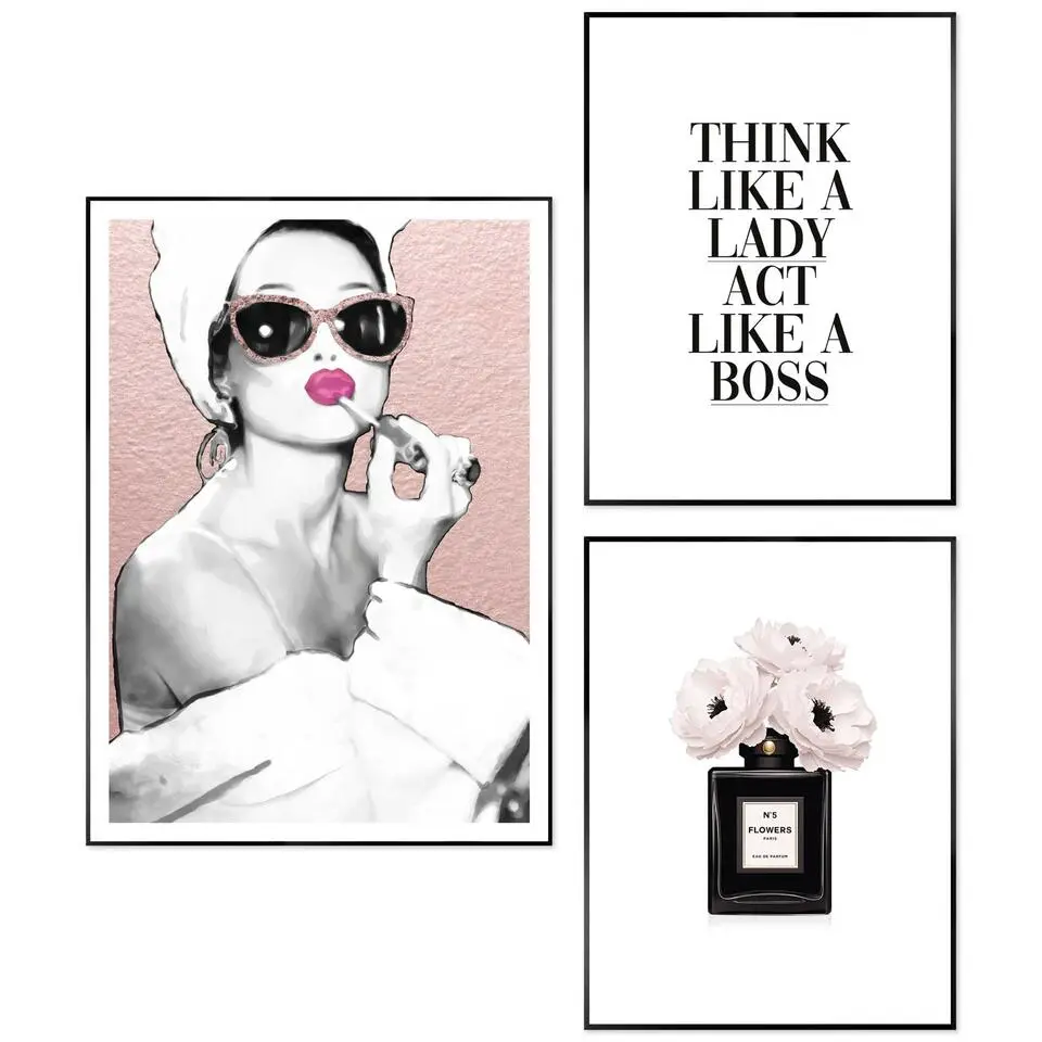 Set poster met lijst - Glamour Routine