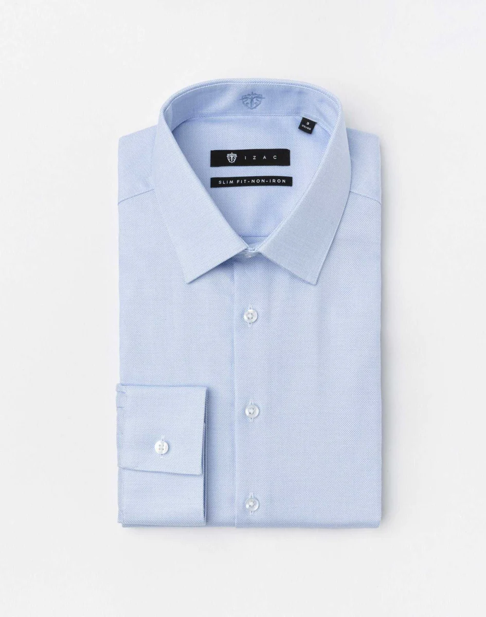 Chemise non-iron coton ciel