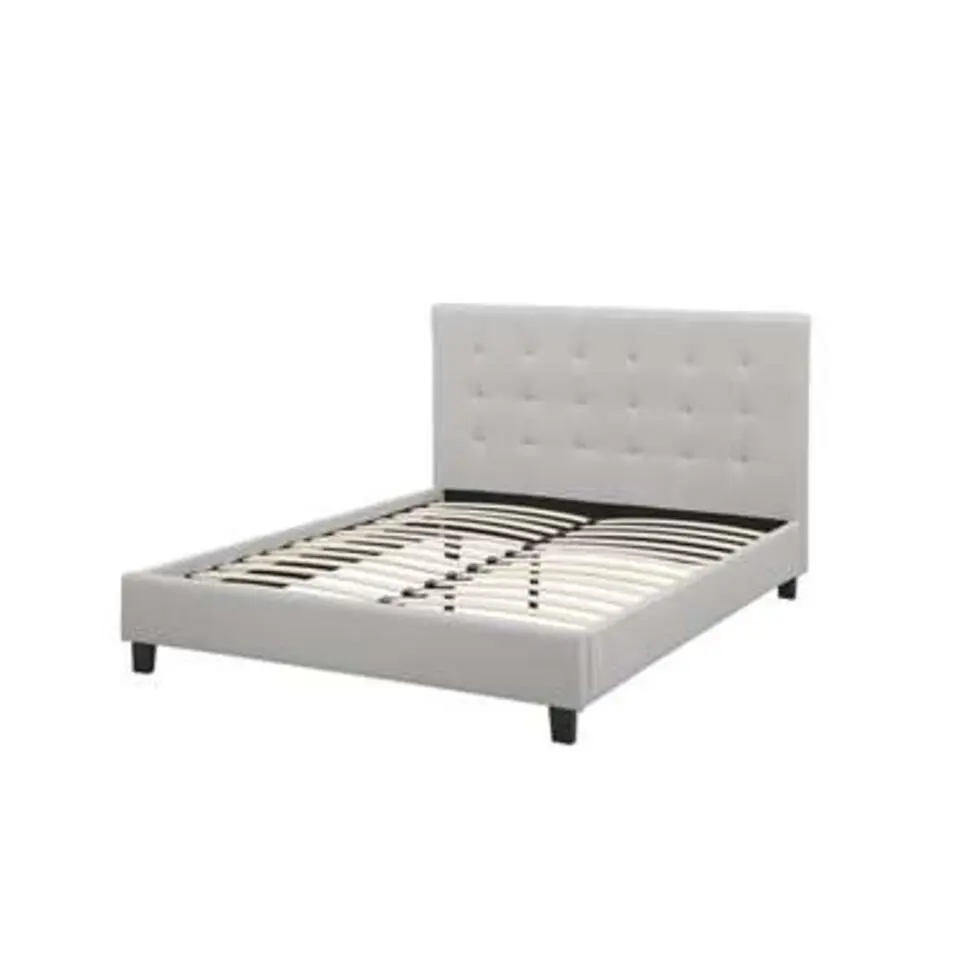 ROCHELLE - Tweepersoonsbed - Lichtgrijs - 140 x 200 cm - Polyester