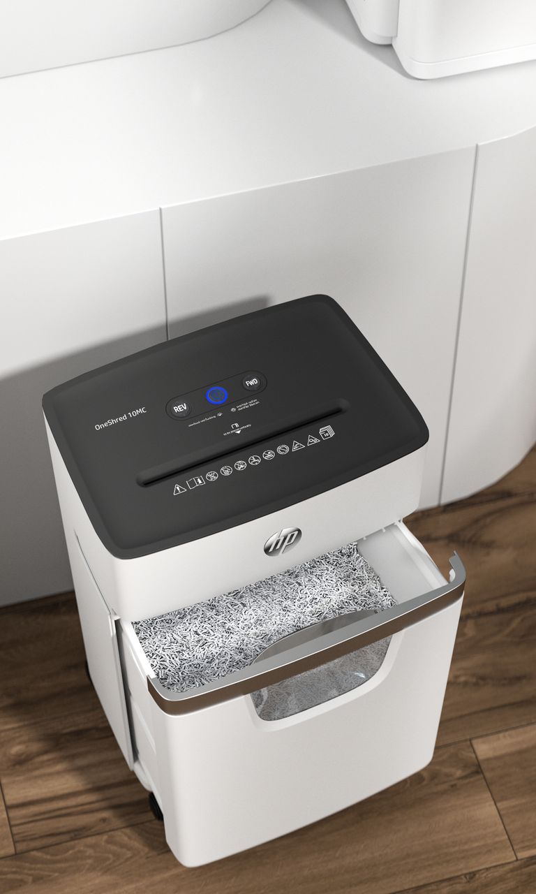 HP Aktenvernichter OneShred 10MC 10 Blatt Sicherheitsstufe P-5