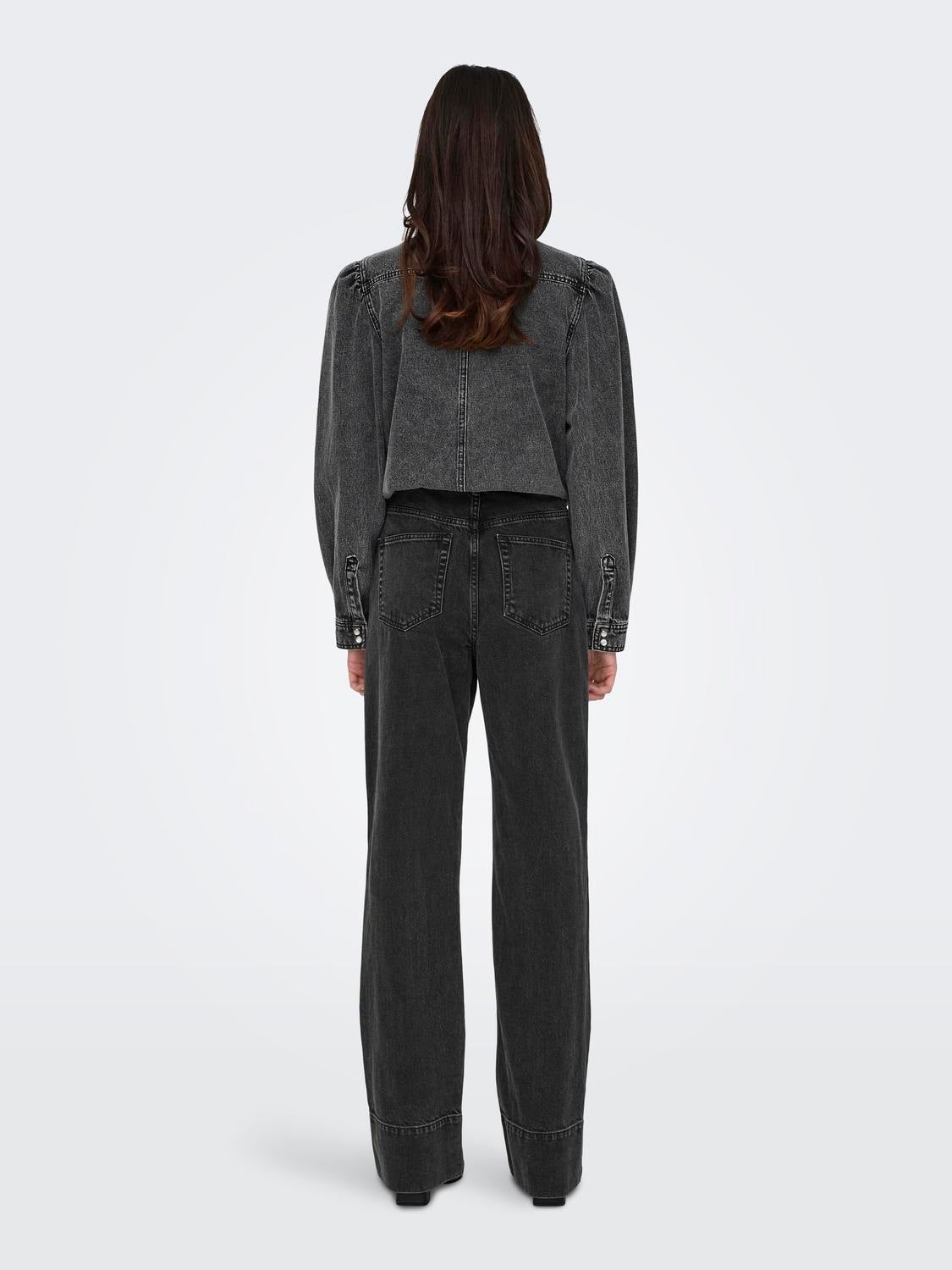 ONLCAMILLE Weiter Beinschnitt Jeans Washed Black