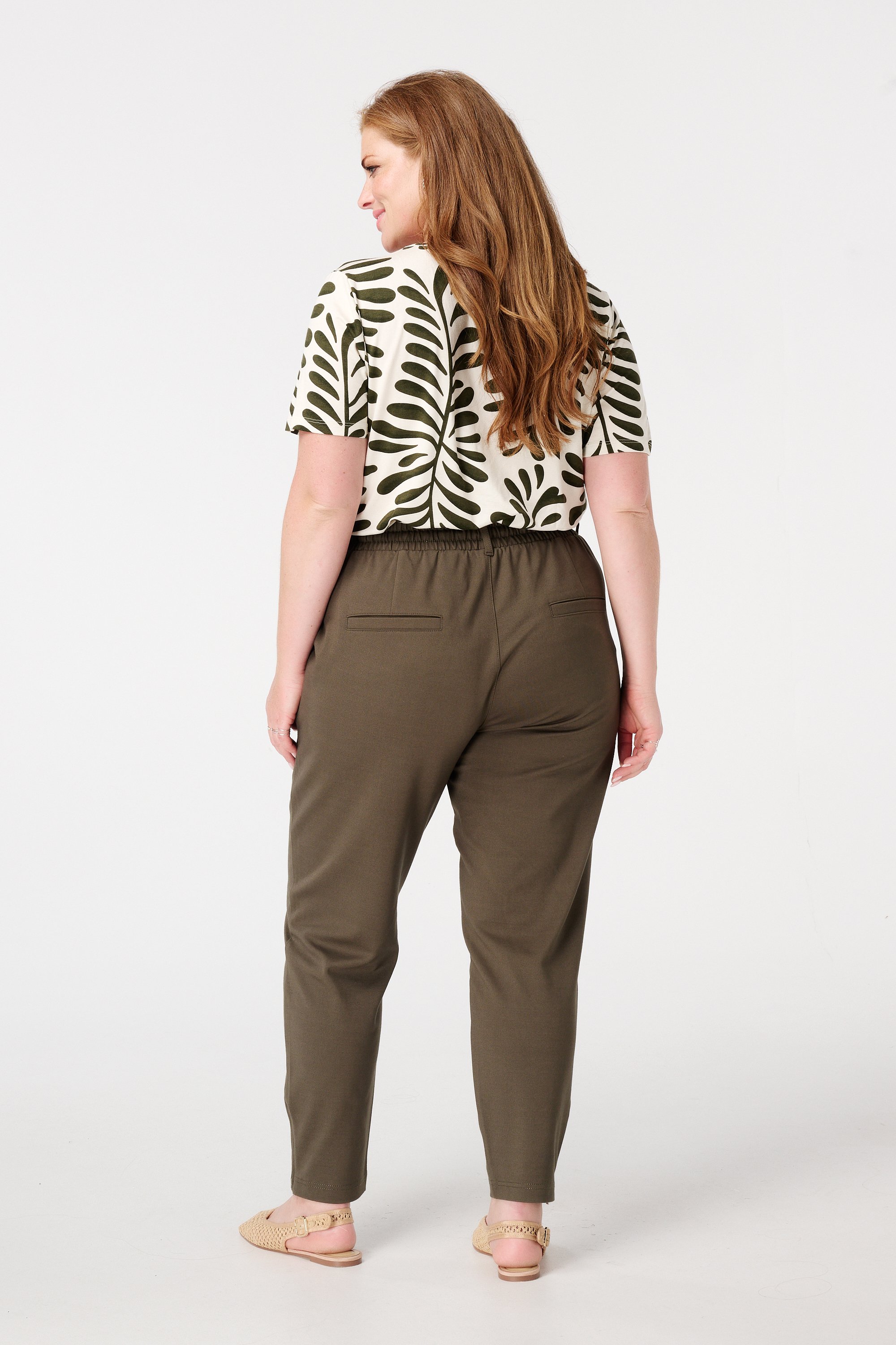 Slim fit broek Donker khaki