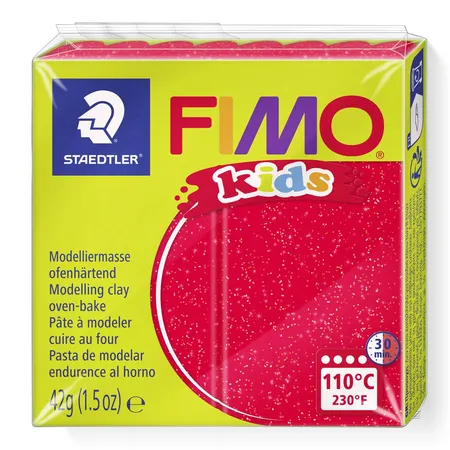 STAEDTLER® FIMO® kids Normalblock, 42 g, rot glitter
