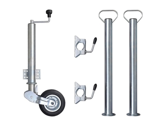 VIDAXL - Roue cric de remorque 60 mm 2 tubes de support 2 pinces fend...