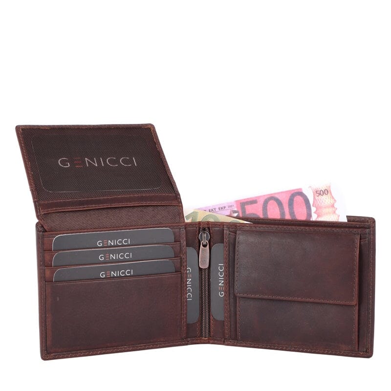 Genicci Noble Clinton Heren Portemonnee Brown