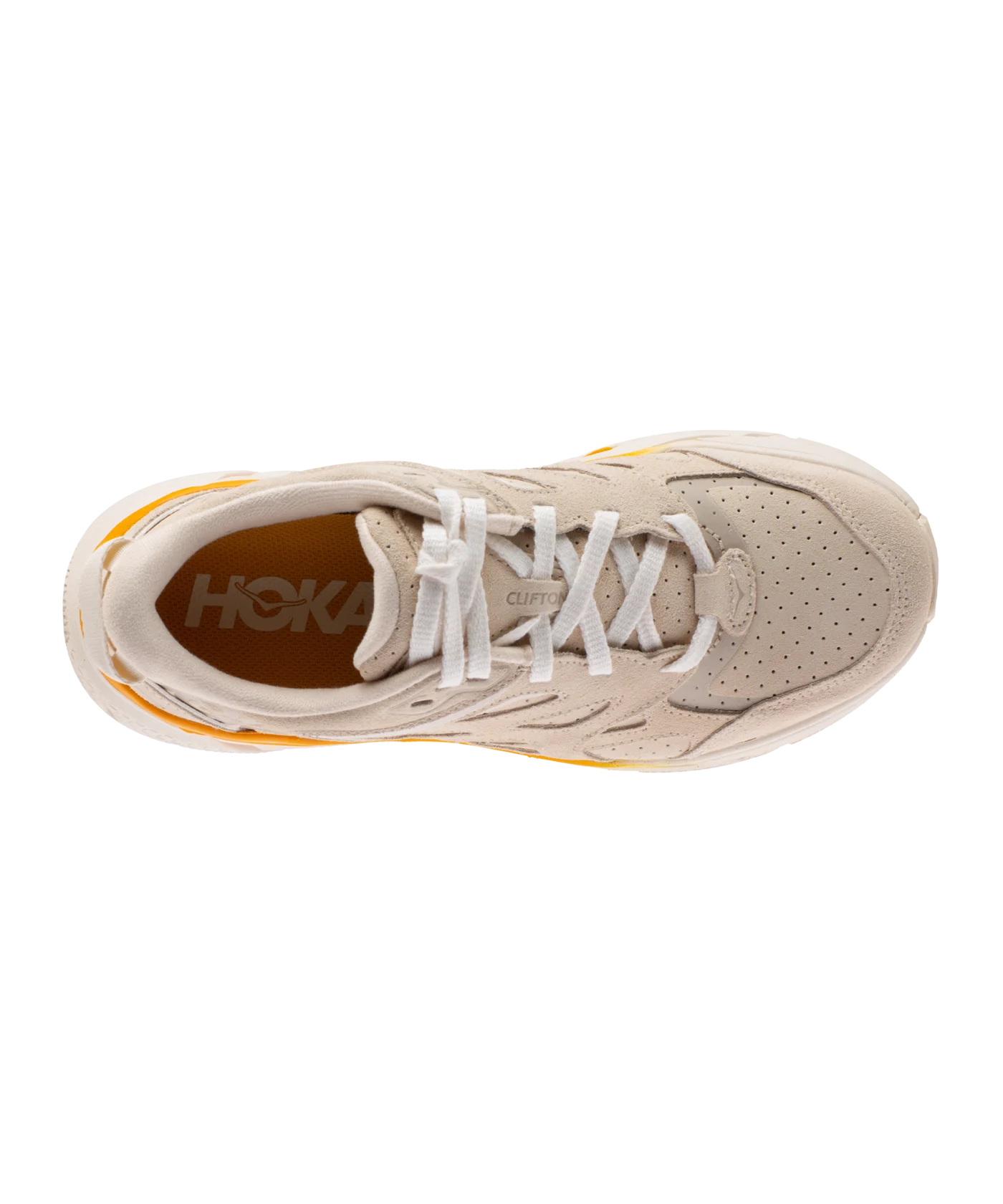 HOKA Clifton L Suede Braun Gelb