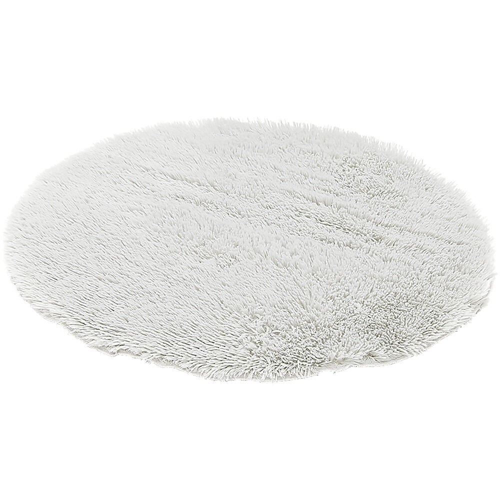 Tapis rond fourrure Shaggy gris clair