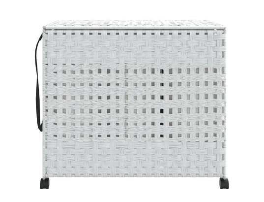 VIDAXL - Panier à linge avec roulettes blanc 66x35x60 cm résine tress...