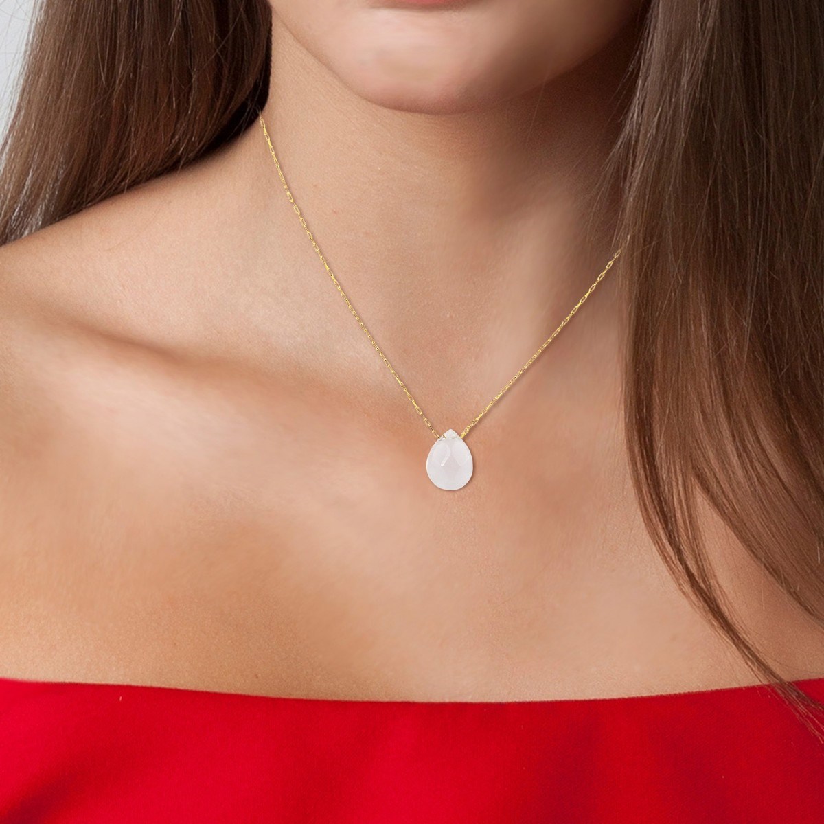 Collier SC Bohème orné d'un quartz rose