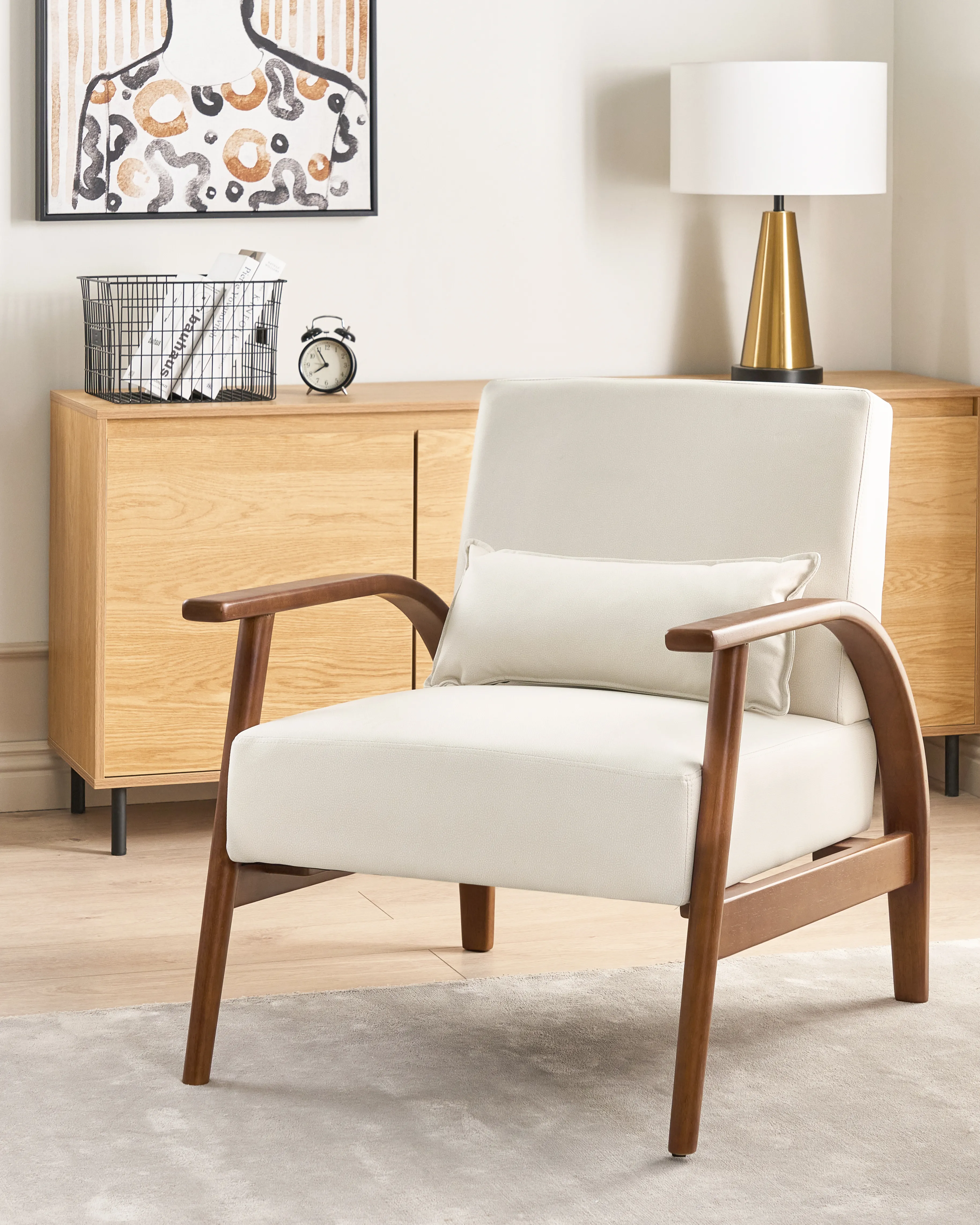 Fauteuil SKARA Kunstleer Gebroken wit