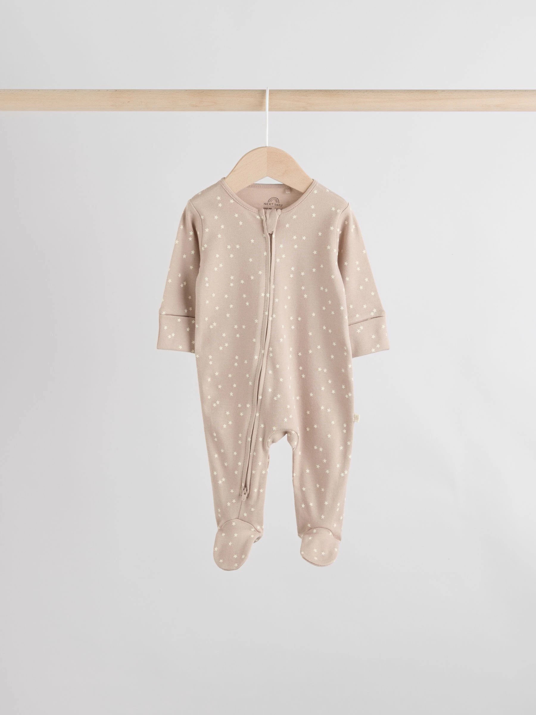 Crème - Babypyjama's met tweewegrits (0-2jr)