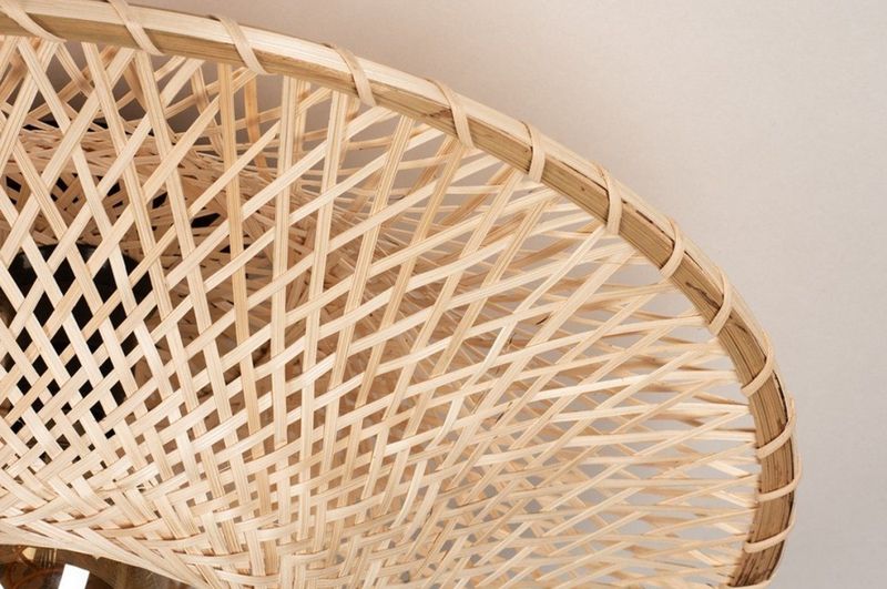 Riet - Rotan Plafondlamp - Natuurkleur - Handgemaakt - Diameter 40 cm