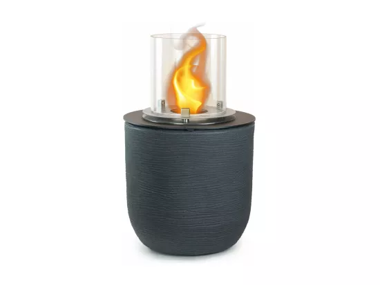 Brasero de jardin cheminée au bioéthanol pour intérieur et extérieur RAFFAELLO Ghisa Grigio d.35 x h55