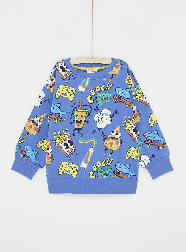 Sweat bleu imprimé pour garçon