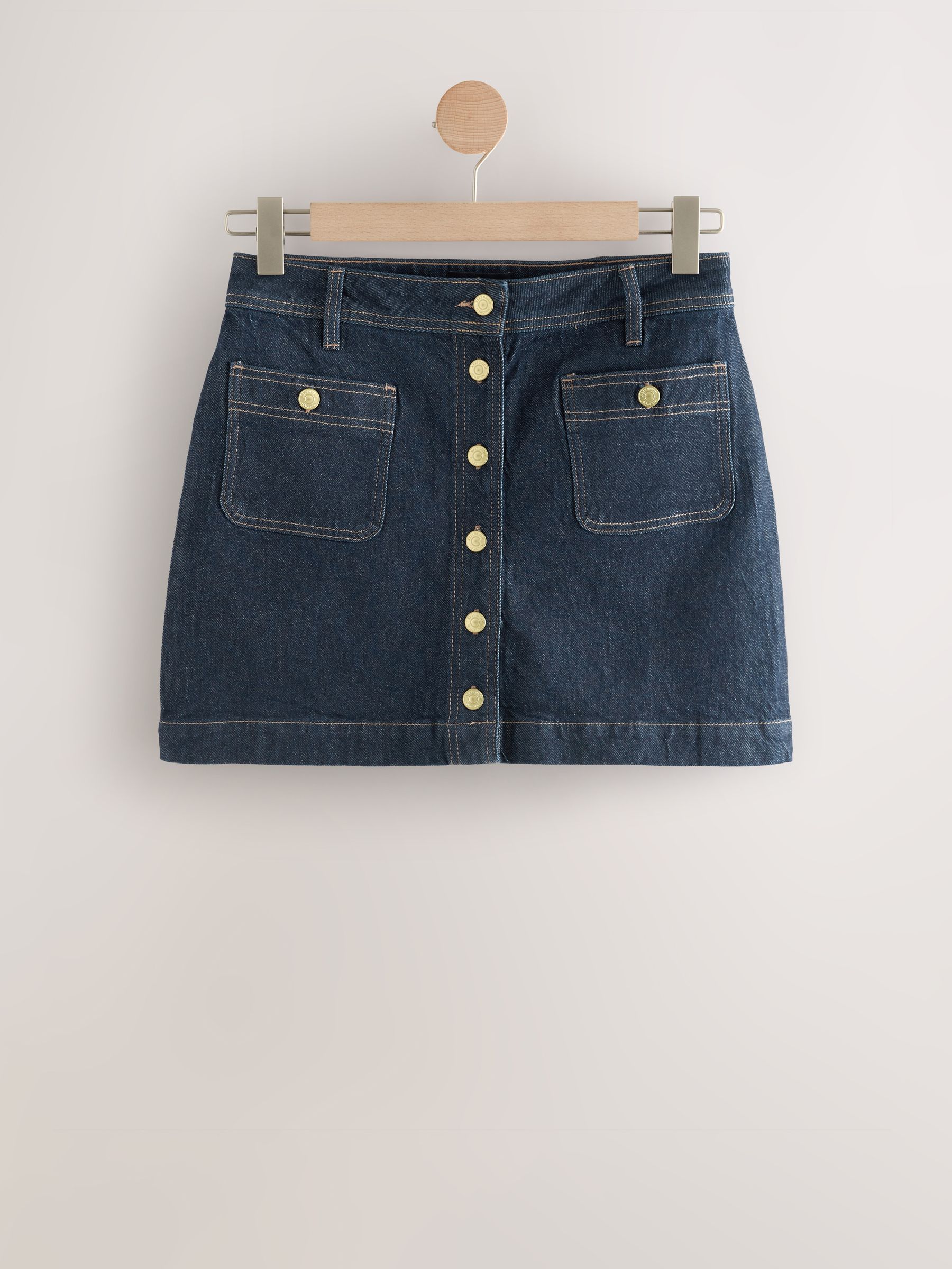 Wassing - Denim Patch Pocket Mini Skirt