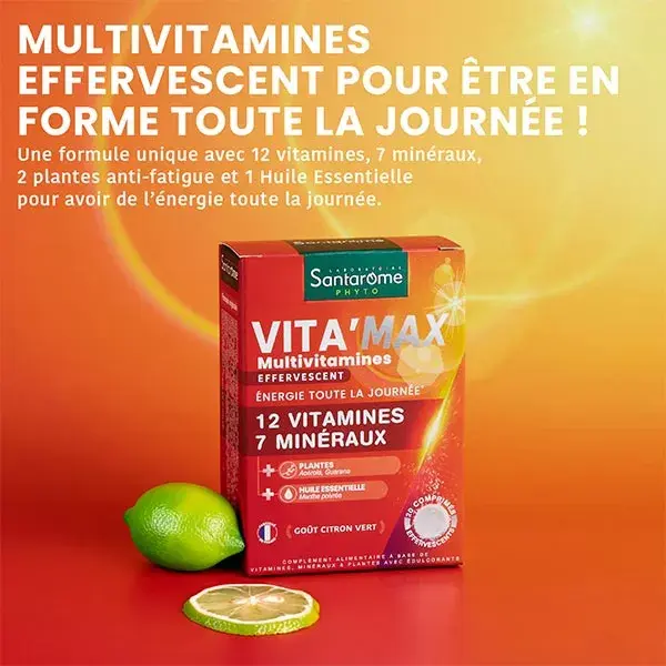 Santarome Bio Vita'max Multivitaminas Efervescentes Energia 30 comprimidos