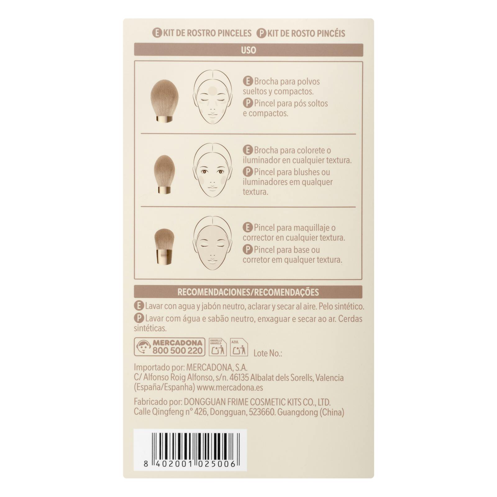 Kit de pinceaux pour le visage nude Deliplus