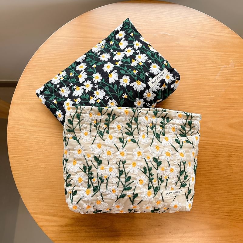 Milha - Make-uptas met bloemenborduursel