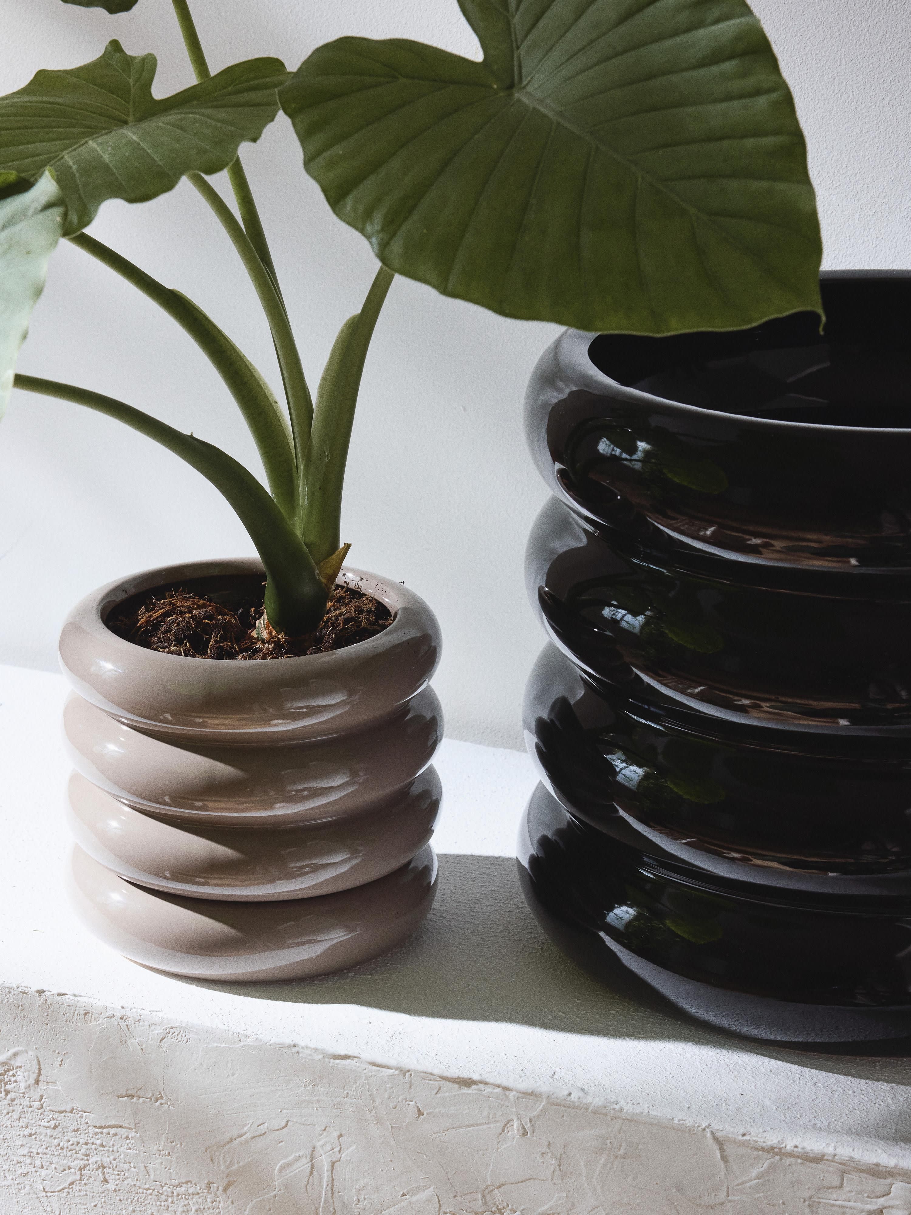Kleine plantenpot Rudi van keramiek, H 16 cm