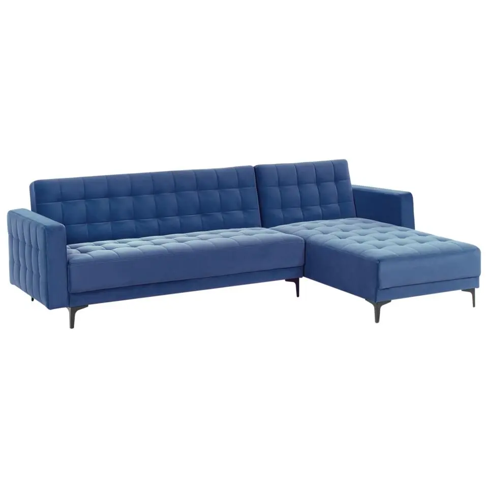 ABERDEEN - Hoekbank - Blauw - Linkszijdig - Fluweel