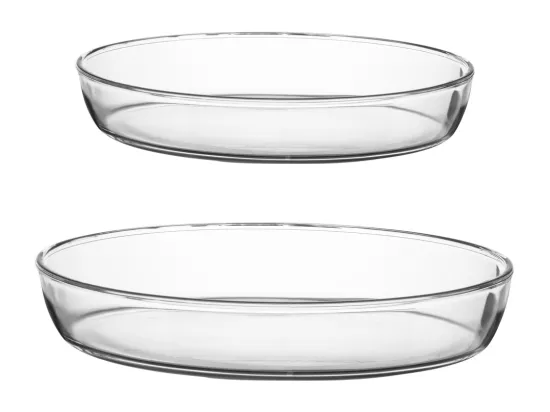 Lot de 2 Plats Culinaires en Verre 