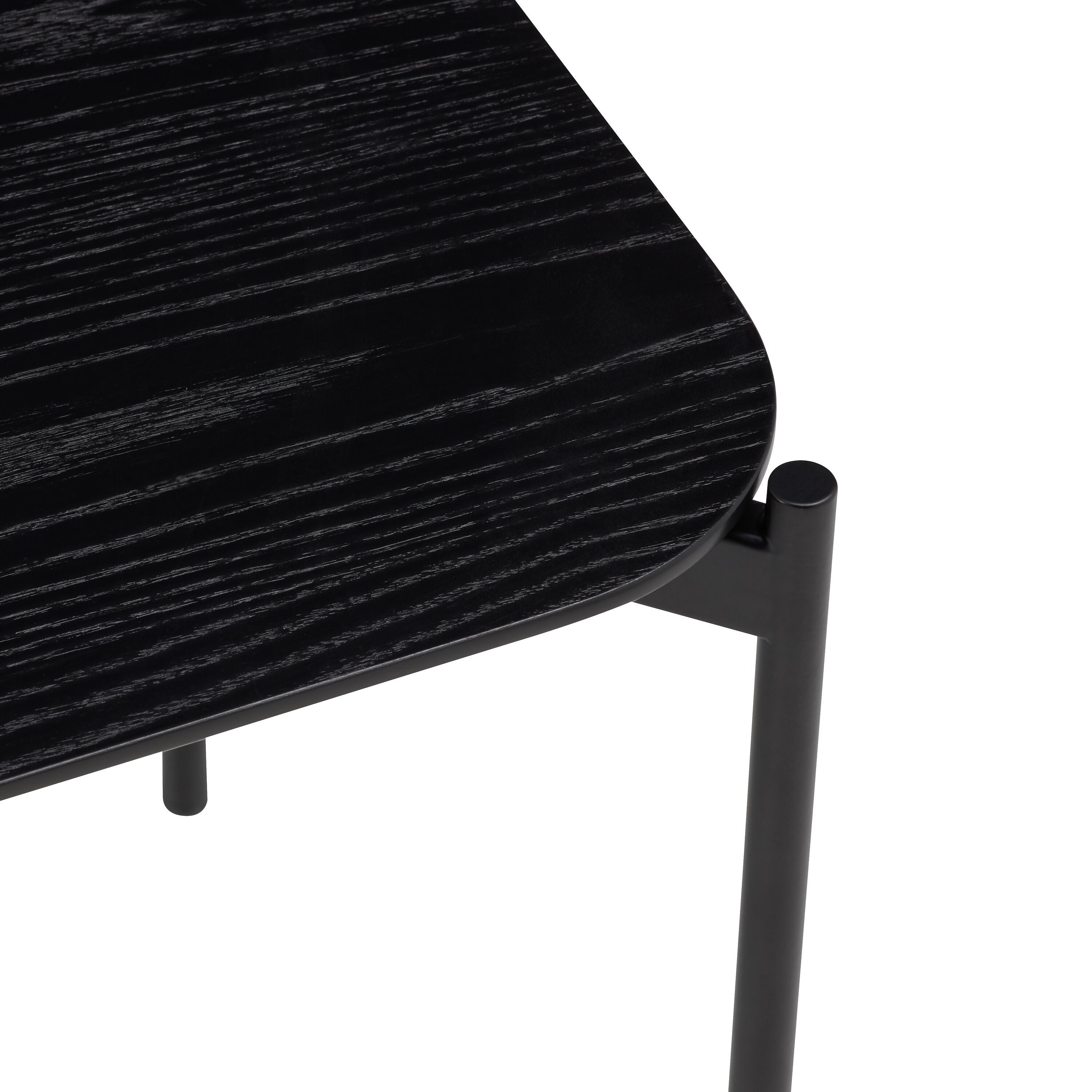 JENNIE Beistellt.sz MDF/Eschefurn.Metall - Schwarz / B: 40.0 cm x T: 40.0 cm x H: 45.0 cm