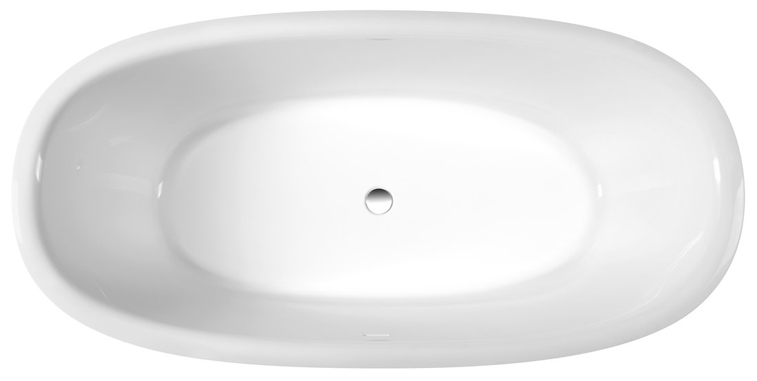 Polysan Velia vrijstaand bad wit mineraalmarmer 165x85cm