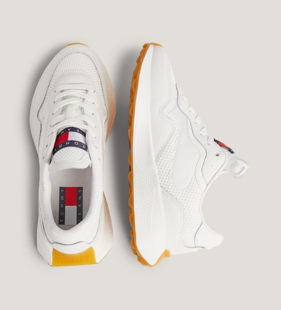 Tênis Tommy Jeans New Runner de couro branco