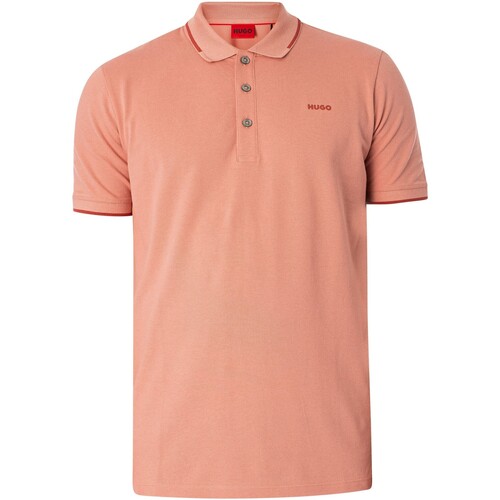 BOSS - Polo Slim Con Logo De Dinoso222 Rosa