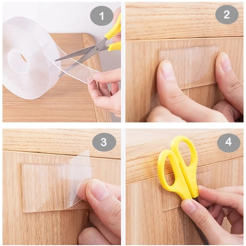 (2er Set) 30mmx5m Doppelseitiges Nano Klebeband Wasserdicht / Wiederverwendbar (Starke Klebekraft)