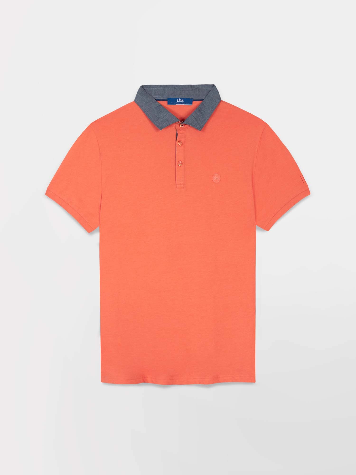 Polo Homme Jersey Coton Bleu Corail