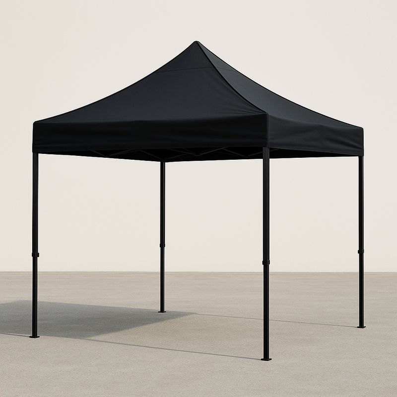 Faltpavillon 3x3m Polyester Stahl Schwarz
