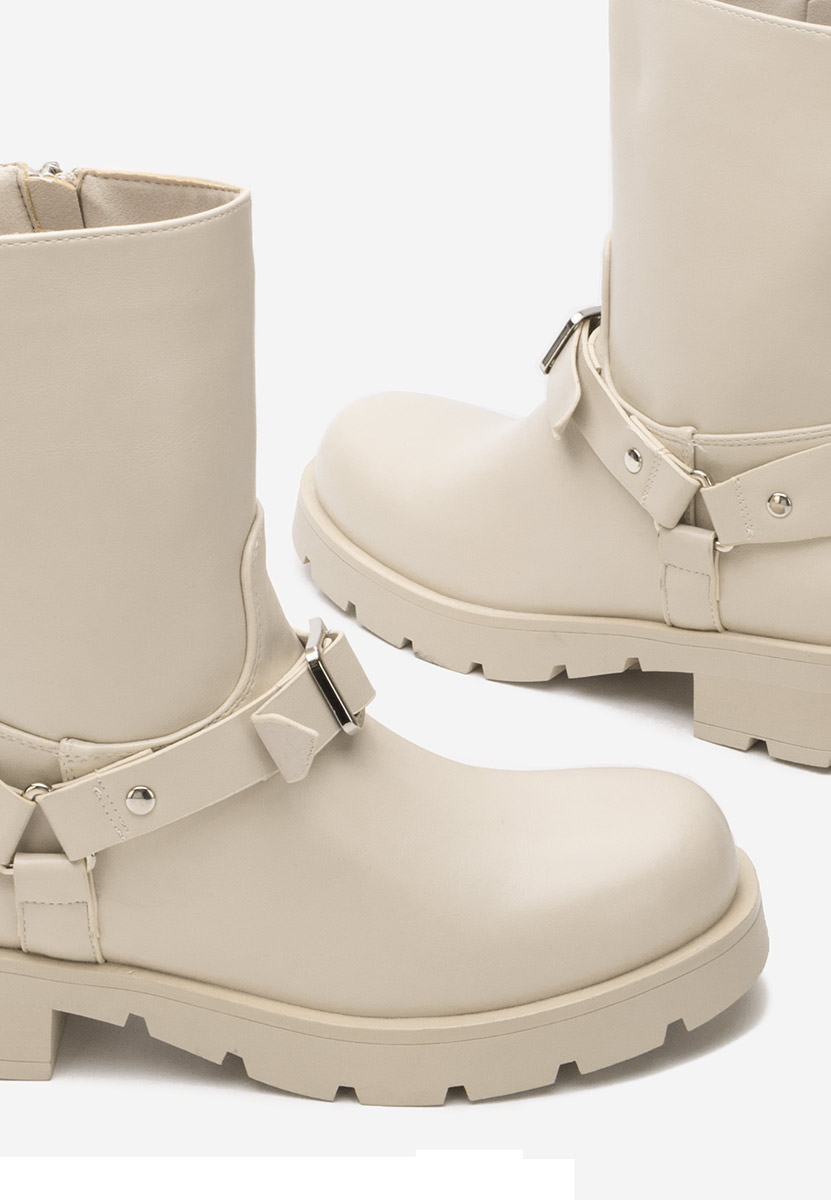 Bottines hautes femme beige Zalina