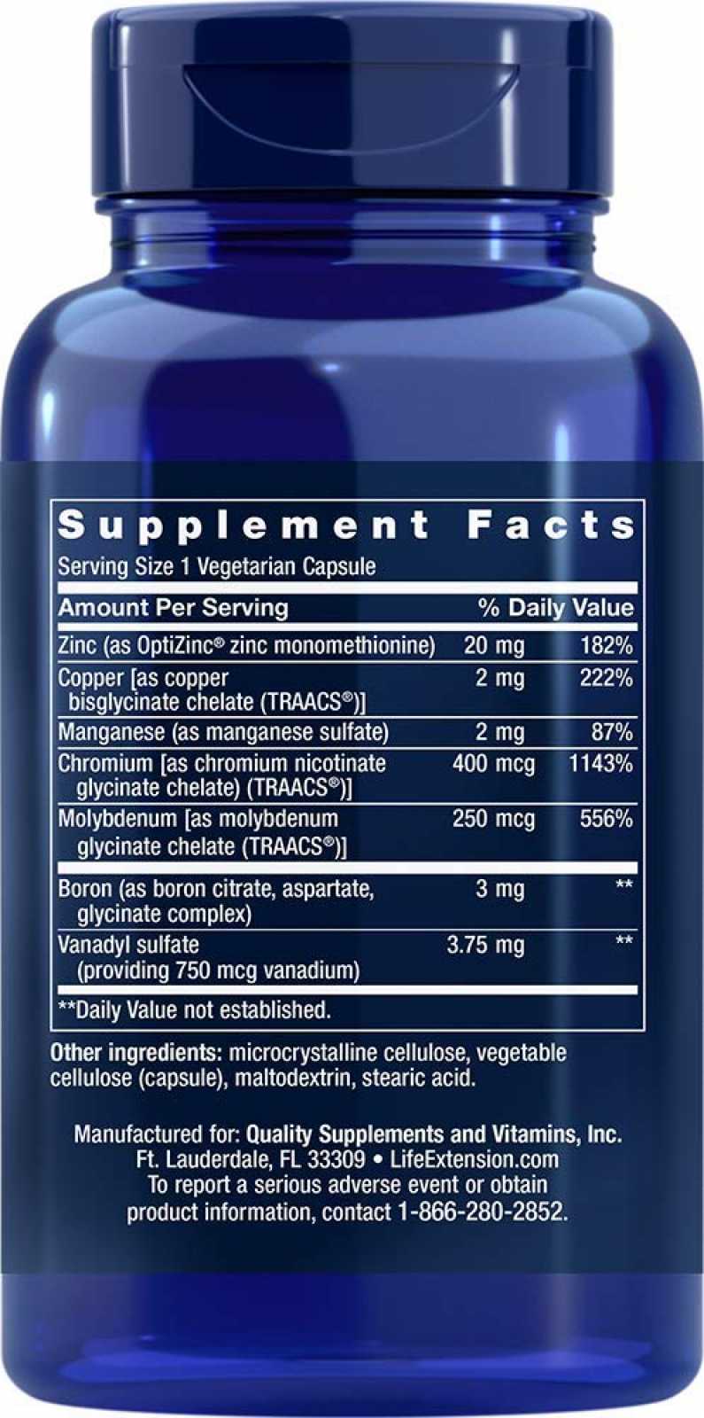 Life Extension Oligoelementos - Apenas 90 Cápsulas
