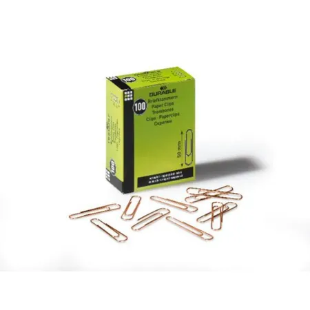 Durable 122524 Briefklammer 50mm verkupfert Runde Form glattes Material
