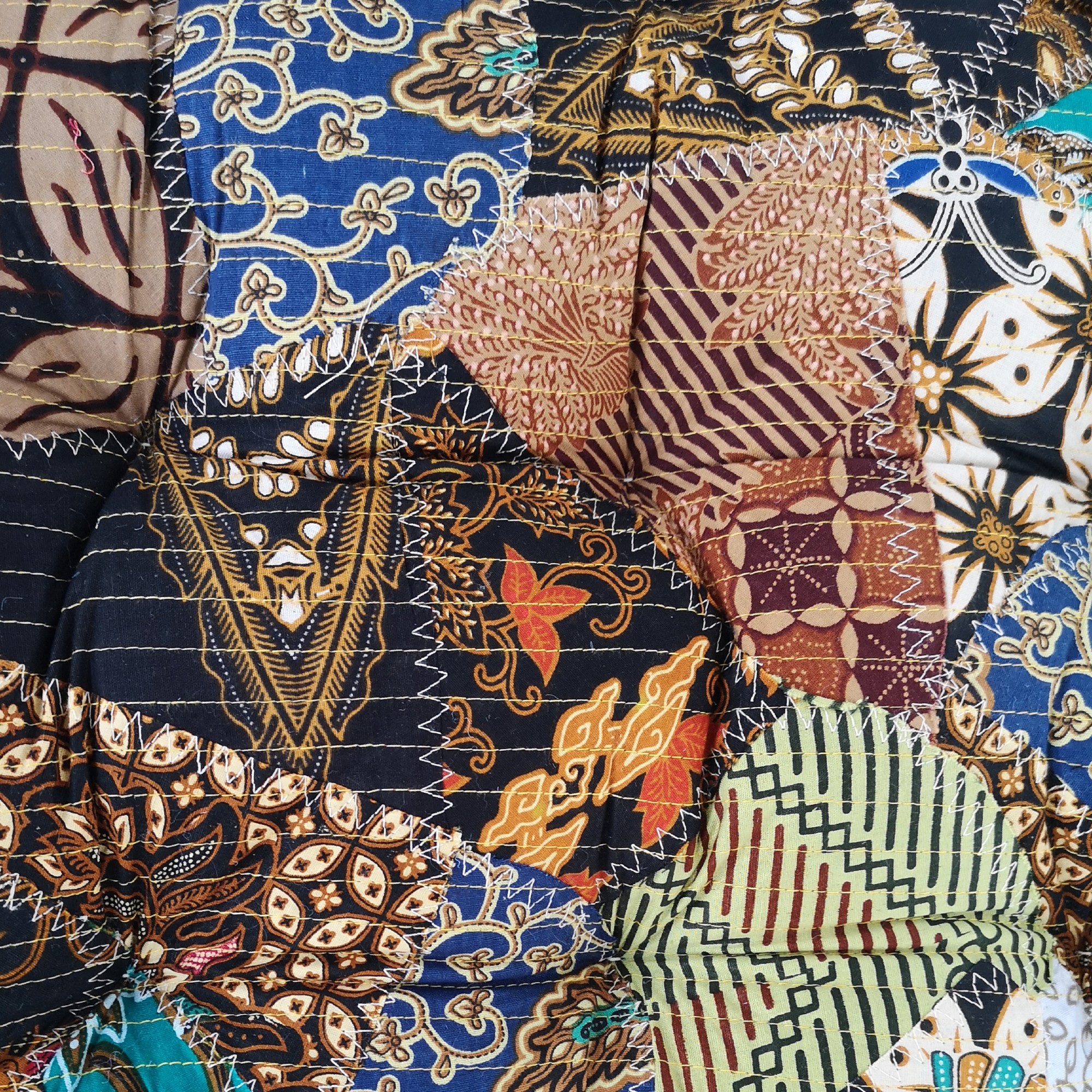 Patchwork Sitzkissen, multicolor, L 65 cm, B 65 cm, H 7 cm von fischer's lagerhaus