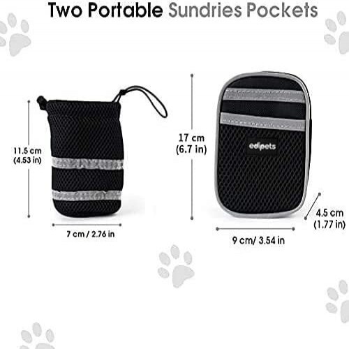 Guia Edipets Canicross com suporte para garrafa, preta, para cães.