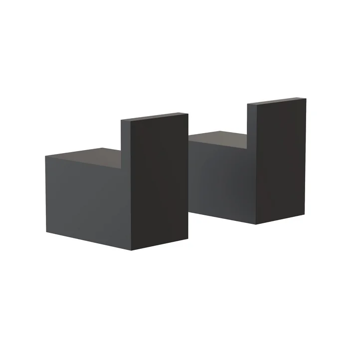 Frost - Quadra Wandhaken 8L, schwarz (2er-Set)