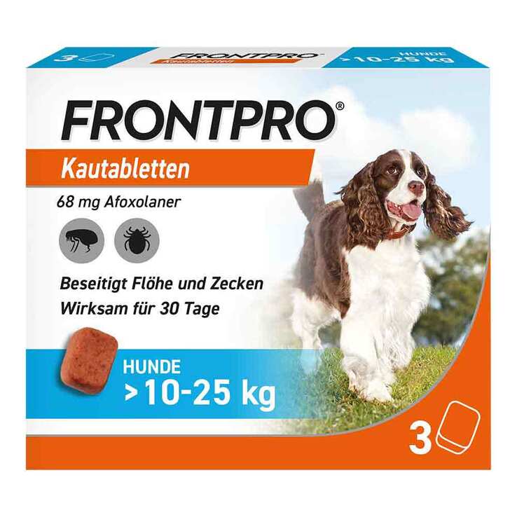 FRONTPRO 68 mg Kautabletten für Hunde 10 - 25 kg, 3 St