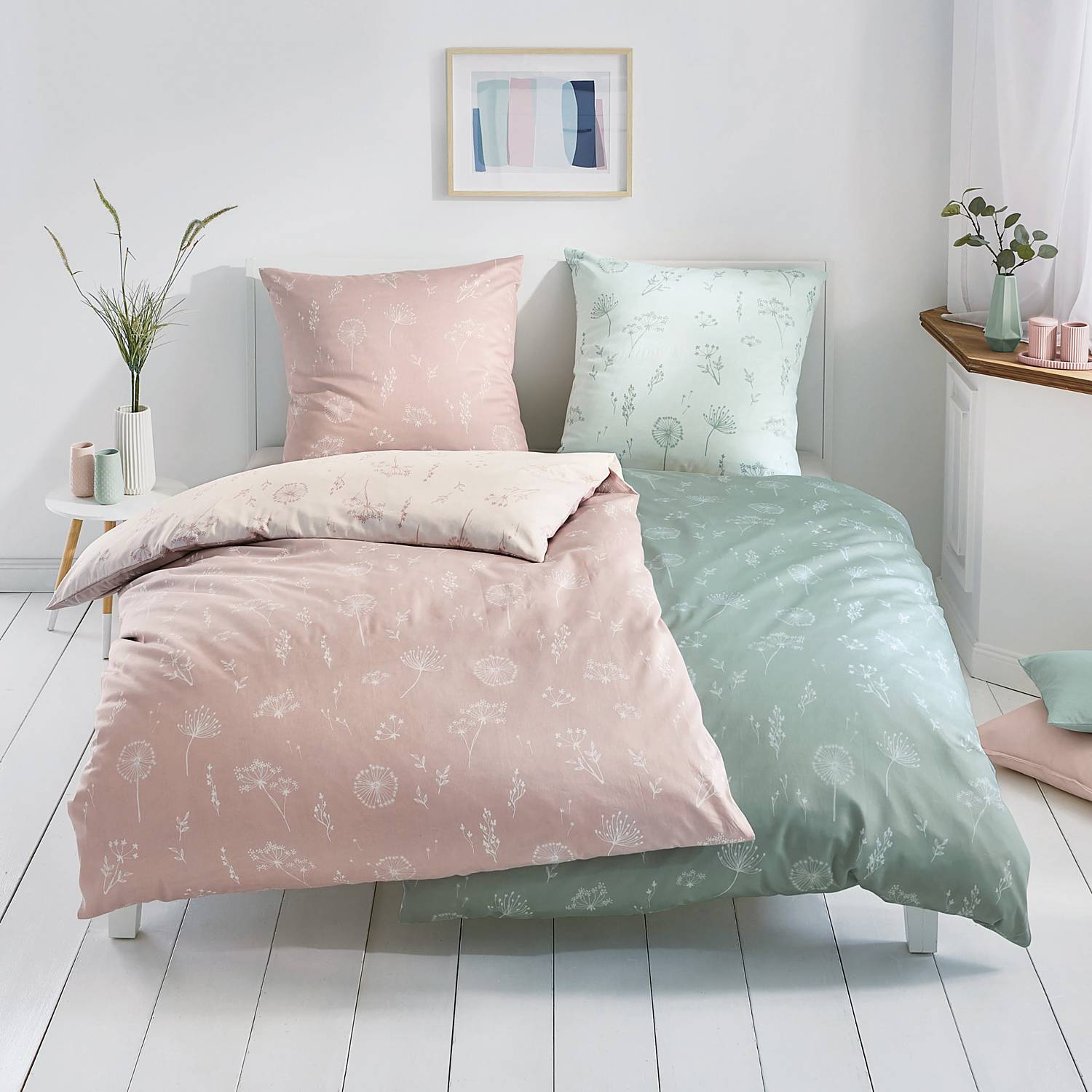 Kleine Wolke Mako-Satin Wendebettwäsche 