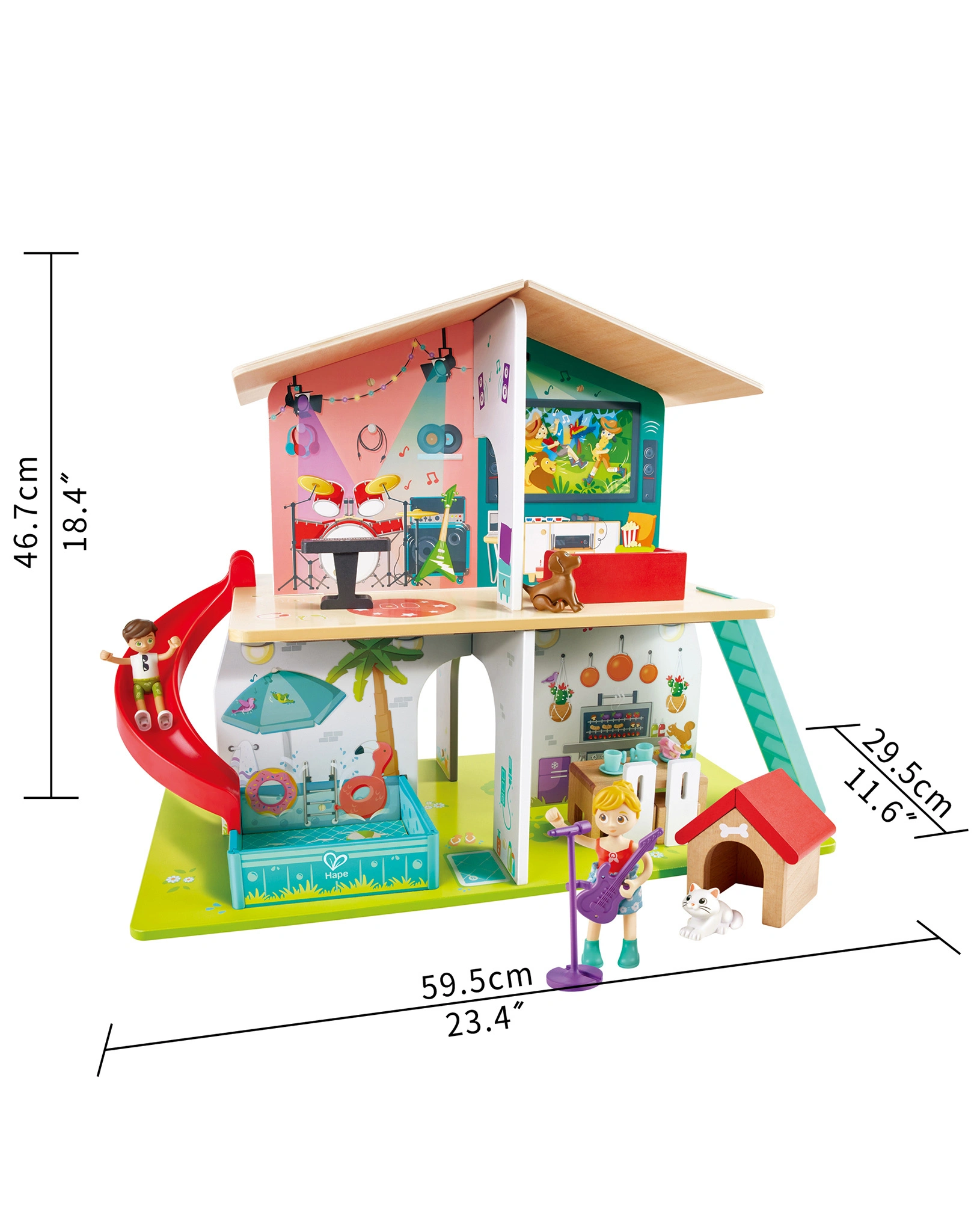 Puppenhaus ROCK & SLIDE in bunt
