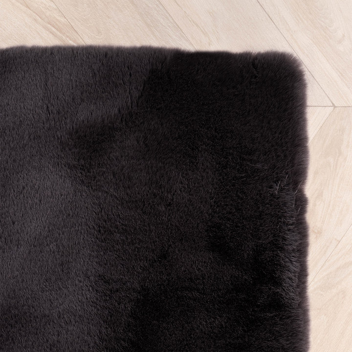 Zachte Hoogpolige loper - Comfy Supreme Zwart